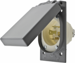 Locking Device 30A 125/250V Flanged Inlet L14-30P 3-Pole 4-Wire White