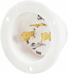 Industrial Flanged Inlet Locking Device 20A 3-Phase 250V AC 3-Pole