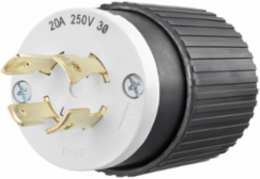Locking Plug, 20A 3-Phase Delta 250V AC, 3-Pole 4-Wire, L15-20P, Composite Material