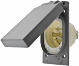 Industrial Locking Device Flanged Inlet 20A 3-Pole 480V AC Weatherproof