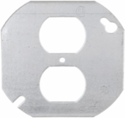 4 Inch Octagon Cover Flat for Duplex Receptacles, cULus Listed