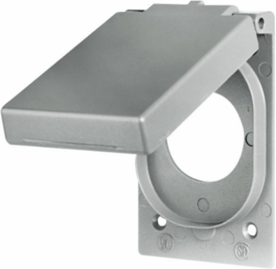 Weatherproof Cover Wallplate, 1-Gang, 2.15 Inch Opening, Cast Aluminum
