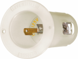 Industrial Flanged Inlet Locking Device, 15A 125V, 2-Pole 2-Wire, Screw Terminal