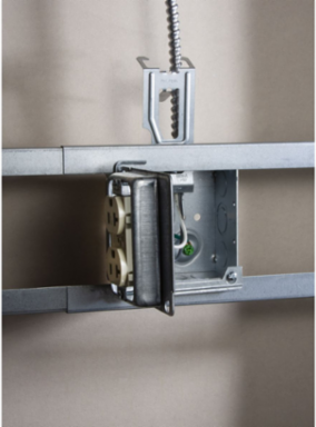 Hinged Mud Ring 1-Gang Raised 1/2 Inch for 4 Inch Square Boxes, Steel