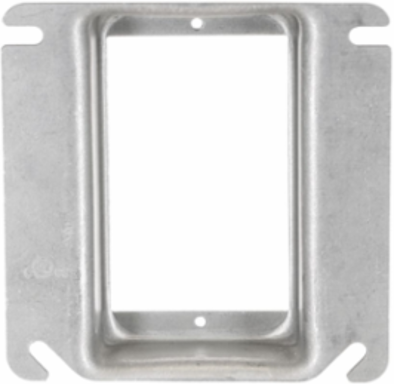 4 Inch Square Mud Ring Cover, 1-Device, 1 Inch Raised, 10.3 cu. in. Capacity