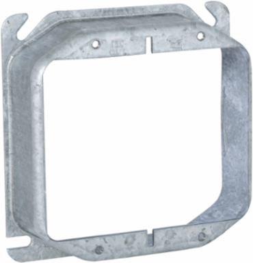 4 Inch Square Cover, 2-Device, 1-1/4 Inch Raised, Steel Material