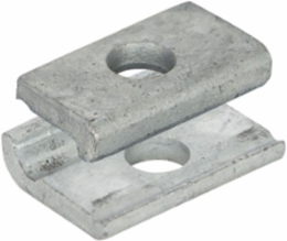Cable suspension clamp is used with 5/8" through bolt to support messenger cable at poles with straight runs. Through bolt also serves as clamping member.