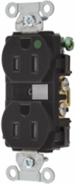 Heavy Duty Tamper Resistant Duplex Receptacle, 15A 125V, Black
