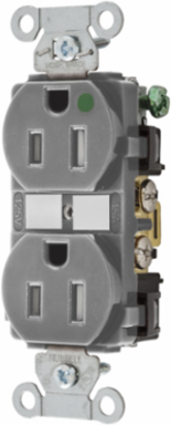 Hubbell-Pro Tamper Resistant Duplex Receptacle 15A 125V Gray