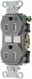 Hubbell-Pro Tamper Resistant Duplex Receptacle 15A 125V Gray