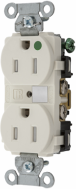 Hospital Grade Duplex Receptacle, 15A 125V, 3-Wire, Light Almond