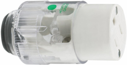 Heavy Duty Hospital Grade Female Connector Body, 15A 125V, Clear
