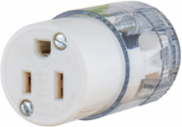 Heavy Duty Hospital Grade Female Connector Body, 15A 125V, Clear