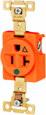 Hospital Grade Receptacle, 20A 125V, 2-Pole 3-Wire, Orange, 3.28 x 1.38 x 0.91 Inch