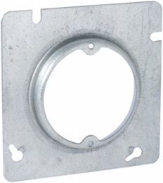 Square Fixture Cover 4-11/16 Inch, 5/8 Inch Raised, Steel, Gray