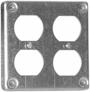 4 in. Square Cover, Surface Cover 3/8 in., 4.6 Cu. In., for Two Duplex Opening (25-Pack)