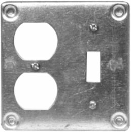 4 in. Square Cover, Surface Cover 3/8 in., 4.6 Cu. In., for One Toggle & One Duplex Opening (25-Pack)