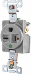 Hospital Grade Receptacle, 20A 250V, 2-Pole 3-Wire Grounding, Gray