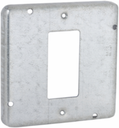 Square Cover 4-11/16 Inch Exposed Work for GFCI or Decorator Device - Steel Construction