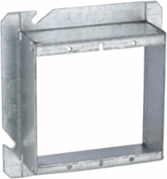 4-11/16 Inch Square Cover 2-Device Mud Ring, 1-1/2 Inch Raised