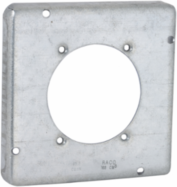 4-11/16 Inch Square Exposed Work Receptacle 30-60A, 2.625 Inch Diameter, Gray