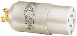 15A Non-NEMA Locking to NEMA 5-15R Adapter, 3-Wire Grounding, White