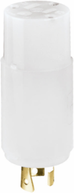 NEMA 3-Wire Male to 5-15R Female Straight Adapter, 2-Pole, 10A, White
