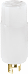 NEMA 3-Wire Male to 5-15R Female Straight Adapter, 2-Pole, 10A, White