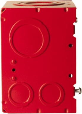 Life Safety Square Box 4-11/16 Inch, Welded, 3-1/4 Inch Deep, Red