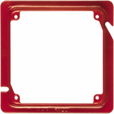Life Safety Square Adapter Ring 4-11/16 Inch x 4 Inch, 5/8 Inch Raised, Red