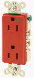 Duplex Hospital Grade Receptacle, 15A 125V, 2-Pole 3-Wire, Red