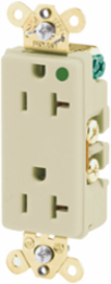 Duplex Receptacle, Hospital Grade, 20A 125V, 2-Pole 3-Wire, Ivory