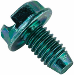 Slotted Head Ground Screw, 3/8 Inch for 10-32 Tapped Hole, Green Dye Finish