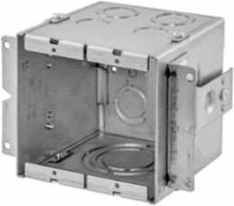 2-Gang Gangable Wallbox, 4 Inch Deep, 2 Inch Knockouts, Steel Material