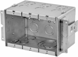 3-Gang Gangable Wallbox, 4 Inch Deep, Steel, 2 Inch Knockouts