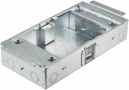 2-Gang 2.50 Inch Deep Rectangular Floor Box, Pre-Galvanized Steel, 6.62 x 12.67 Inch