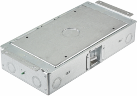 2-Gang 2.50 Inch Deep Rectangular Floor Box, Pre-Galvanized Steel, 6.62 x 12.67 Inch