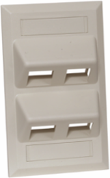 Angled Single-Gang 4-Port Wallplate, Electric Ivory, High-Impact Thermoplastic