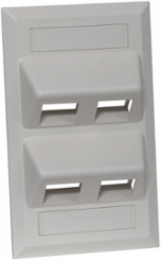Angled Keystone Wallplate, 1-Gang, 4-Port, Gray, High-Impact Thermoplastic