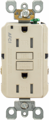 15A ARC FAULT TR Receptacle Light Almond, 3.298 Inch Width