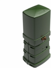 Secondary Pedestal Assembly, HDPE, 11x15x37, with non-ferrous hardaware and captive security bolt