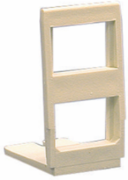 Advanced Multimedia Outlet Bracket, Dual Keystone Ports, 3 Inch Width, Light Almond