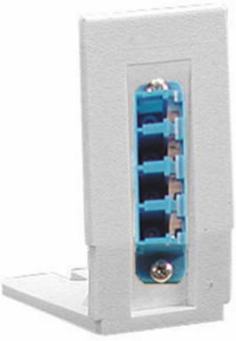 Aqua Fiber Optic Housing with LC Quad Adapter and Zircon Sleeves, 2 Inch