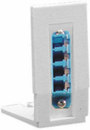 Aqua Fiber Optic Housing with LC Quad Adapter and Zircon Sleeves, 2 Inch