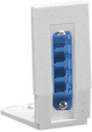Fiber Optic Housing with LC Quad Adapter, 3.500 Inch, Blue, High-Impact Thermoplastic