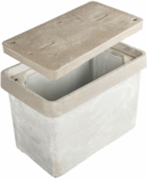 Box, FRP, Tier 15, 17"x30"x22", Straight Wall, Open Bottom, Neoprene Gasket