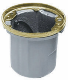 Round Cast Iron Flush Floor Box, 1-Gang, 18.5 cu. in. Capacity