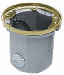 Round Cast Iron Flush Floor Box, 1-Gang, 18.5 cu. in. Capacity