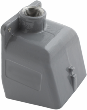 Industrial Grade IEC Back Box for 100A 1-1/2 Inch NPT Hub, Angled, Gray Cast Aluminum