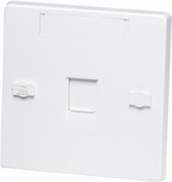 Single-Gang Shuttered 1-Port White Wall Plate, 86x86 Cutout
